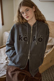 [2-WAY] KOKO Applique Pigment Hooded Zip-Up