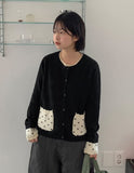 Svet Color Matching Dot Layered Knit Cardigan