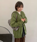 Shitori Duffel Cable Hood Knit Cardigan