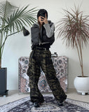 Tinen dart cropped hooded zip-up
