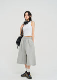 Low Balloon Crop Bermuda Pants