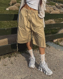 Cotton Snap String Bermuda Pants