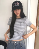 Tonm Stripe Short Sleeve T-shirt