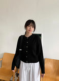 Missent Ribbed Button Round Knit Cardigan