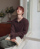 Finrun Fingerhole Henley Neck Long Sleeve