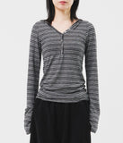 (W) Salty Striped Hooded Top