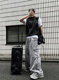 Pigment Balloon Stitch Cargo Denim Pants