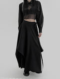 Poe wrap unbalanced long skirt
