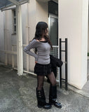 [A/M] Selling Off-Shoulder Cable Knit T-shirt