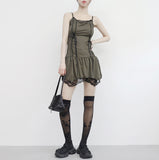 fuzzy corset lace one piece