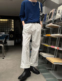 Breeze one-tuck cotton wide pants