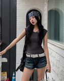 [U-BASIC/1+1] Roundy Slim U-neck Cap Sleeve Short Sleeve