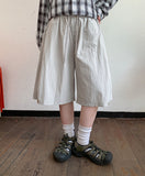 [unisex] Ilkoro Snap Button Nylon Banding Bermuda Pants