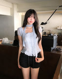Delre Sheer Wrinkle Blouse