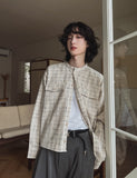 Gridin Collarless Tweed Jacket