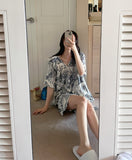 Helpful Summer Toile Short Sleeve Shorts Pajama Set