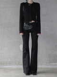 Flap bootcut pants