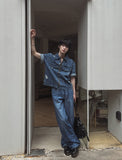 Pura Pintuck Strap Denim Pants