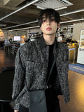 Multi tweed coloring crop jacket