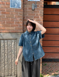 Indas Vintage Denim Short Sleeve Shirt