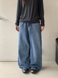 Hilka cut denim wide pants