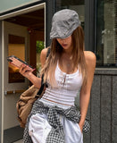 Sideline eyelet halter top