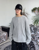 Tove Waffle Henley Neck Long Sleeve