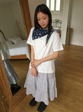 Saya Tiered Banding Midi Skirt