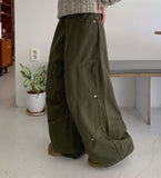 [unisex] Aruco incision rivet cotton wide pants