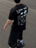 Museum back letter half T-shirts