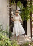 Bwile Crochet Embroidery Knit Wrinkle Sleeveless One Piece Two Piece (Strap Set)