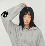 Elbow Dot Heart Hood Zip-Up