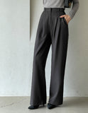 Pitched Pintuck Wide Slacks Pants