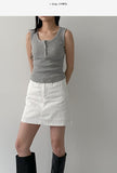Waffle Button Sleeveless