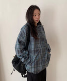 [unisex] Canber Check Hood Windbreaker