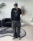 Tones Washed Multi Cargo Denim Pants
