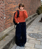 Kigen brushed banding cargo balloon wide pants