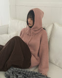 [Balaclava set] Beto Wool Avan loose fit round knit set