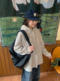Nameko corduroy over hood shirt