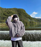 Hoodie silky fur jacket