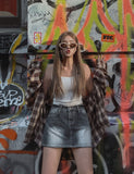 Ant Row Washing Denim Mini Skirt