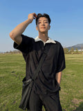 Color scheme collar oversize fit short sleeve T-shirt