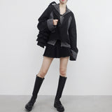 Bimo Damage Pleated Skirt