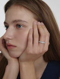 Essence Silver (W) Moissanite Double Wave Ring
