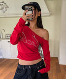 Sally Cubic Shirring Unbalanced Shoulder Long Sleeve