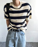 Skash Stripe Short Sleeve Knit