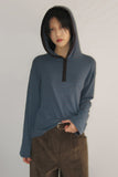 STRIPE BUTTON HOOD T