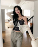 Louve Slub Knit Hooded Cardigan