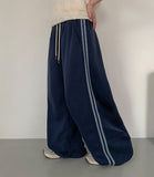 Pulende Line Color Matching Track Banding Wide Pants