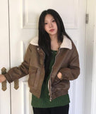 [fleece lining] Drom Suede Fluffy Fur Collar Mustang Jumper